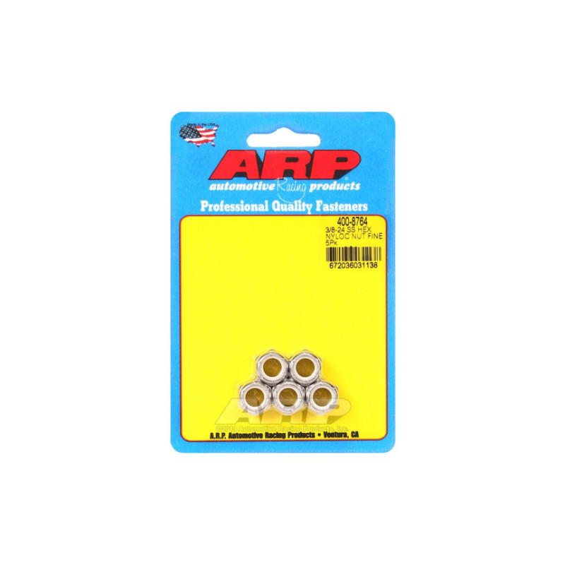 Pack écrous ARP (5) 3/8-24 - Inox Nyloc Hex