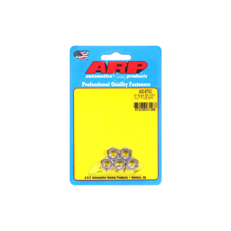 Pack écrous ARP (5) 5/16-24 - Inox Hex