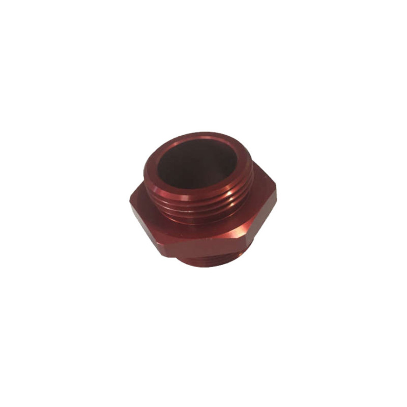 Adaptateur pompe manuelle BSP 1x11 mâle - UN 1-1/4x16 mâle aluminium rouge
