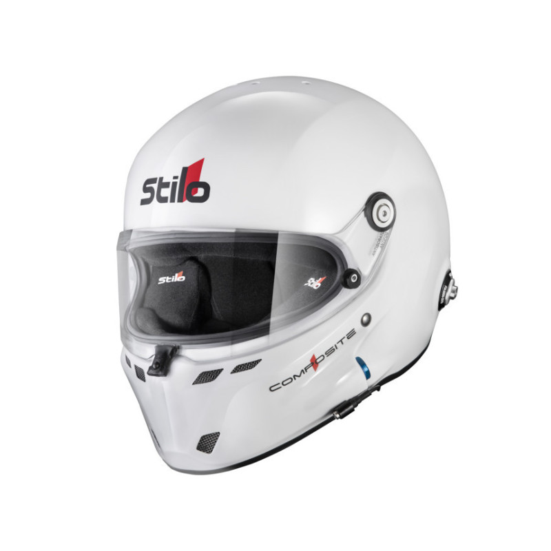 Casque Stilo ST6 F Turismo blanc/noir - Snell SA2025 FIA 8859-24 Hans FIA8858-10